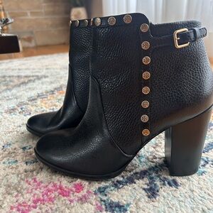 Tory Burch Black Boots with Gold Accents